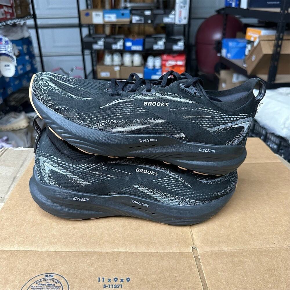 Brooks Glycerin 22 Men's Running Shoes Black/Gray Biscuit Size 12 No Insoles